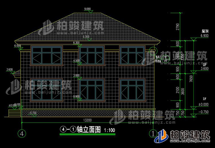 背立面图